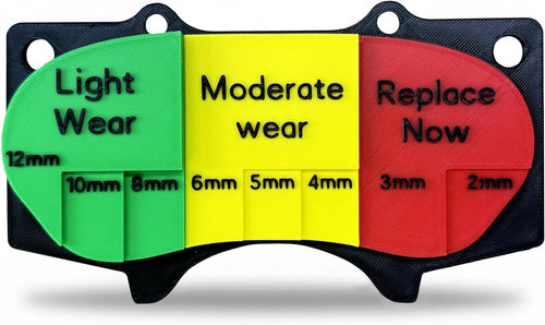 Brake Pad Thickness Gauge Tool, Color-Coded Brake Lining Wear Indicator (2mm-12mm), Desktop Display for Auto Repair Shop Service Advisors, Professional Mechanic Brake Pad Measuring Tool for Inspection