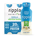 Ripple Vegan Protein Shake | Vanilla | 20g Nutritious Plant Based Pea Protein | Shelf Stable | No GMOs, Soy, Nut, Gluten, Lactose | 12 Oz, 4 Pack