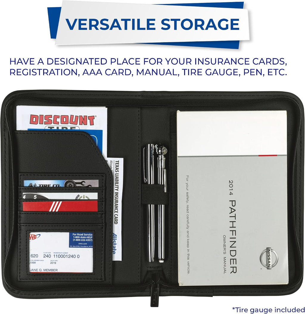 Samsill Car Registration and Insurance Holder, Owner's Manual Glove Box Organizer, 7.25 x 10 inches, Car Document Holder, Black