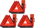 Safety Triangles DOT Approved, Standard Warning Triangles Enmergency Reflector, Emergency Triangles for Vehicles with Carry Case(3 Pack,Without Sand)